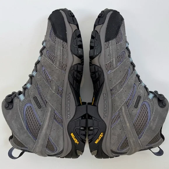 Merrell Womens Moab 2 II Mid Hiking Boot Grey Granite Waterproof Outdoor Shoe - Picture 5 of 9